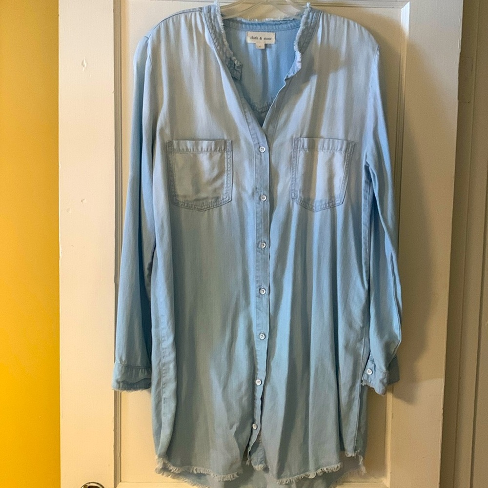 Cloth & Stone faded chambray tunic dress